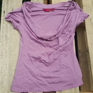 Gorgeous G.I.L.I Purple Blouse S Cowl Neck